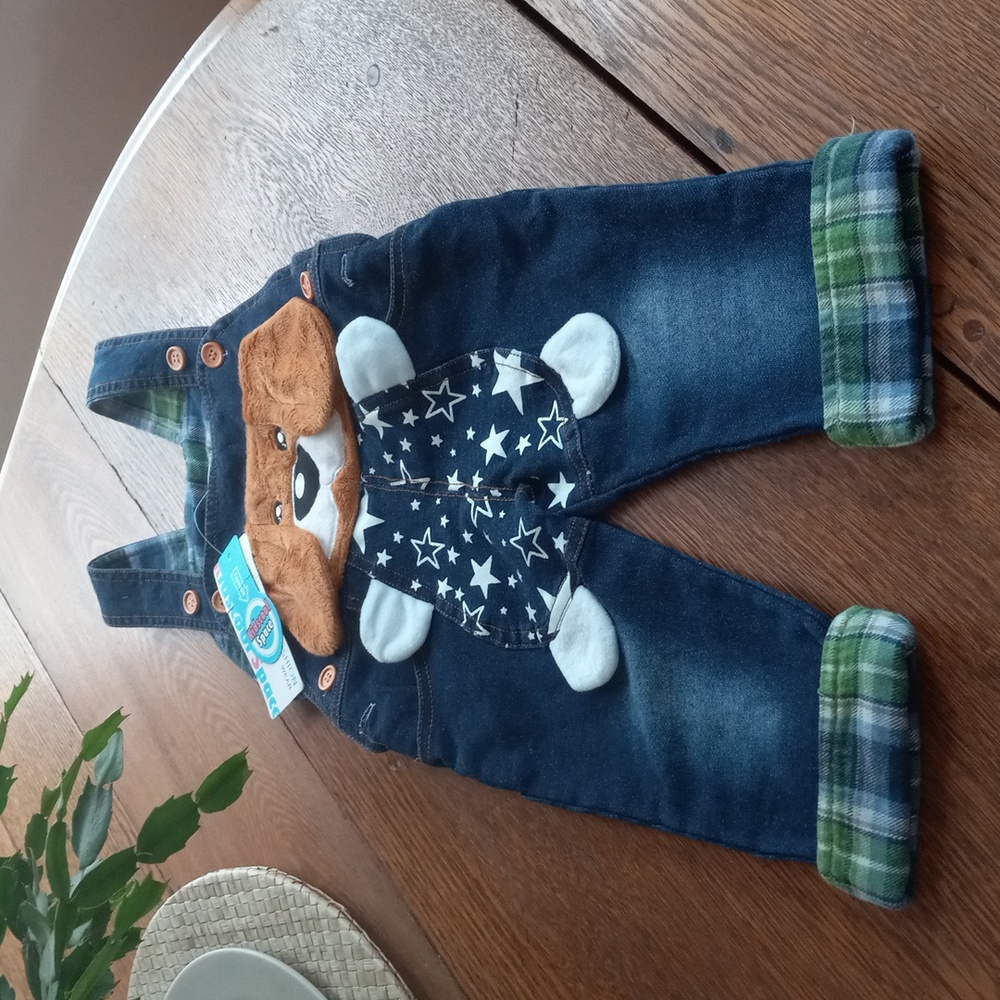 Kids Denim Overalls with Dog Design